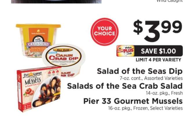 Salad of the Seas Dip, Salads of the Sea Crab Salad, Pier 33 Gourmet Mussels