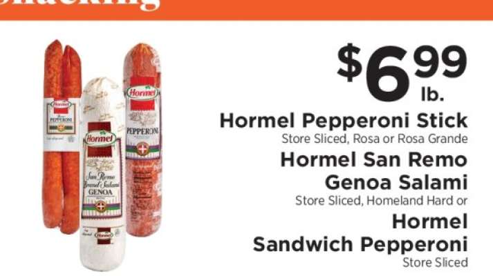 Hormel Pepperoni Stick, Hormel San Remo Genoa Salami, Hormel Sandwich Pepperoni