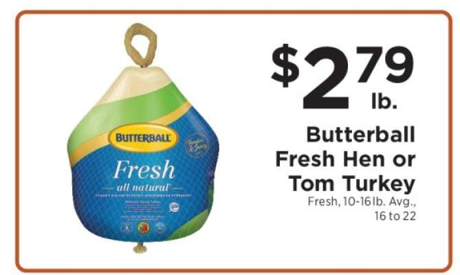 Butterball Fresh Hen or Tom Turkey