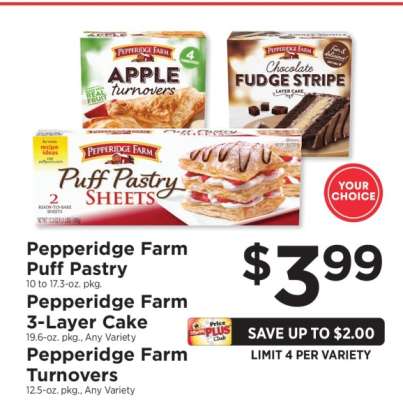 Pepperidge Farm Puff Pastry, 3-Layer Cake, Turnovers