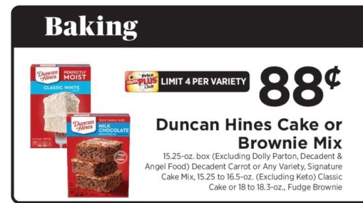 Duncan Hines Cake or Brownie Mix