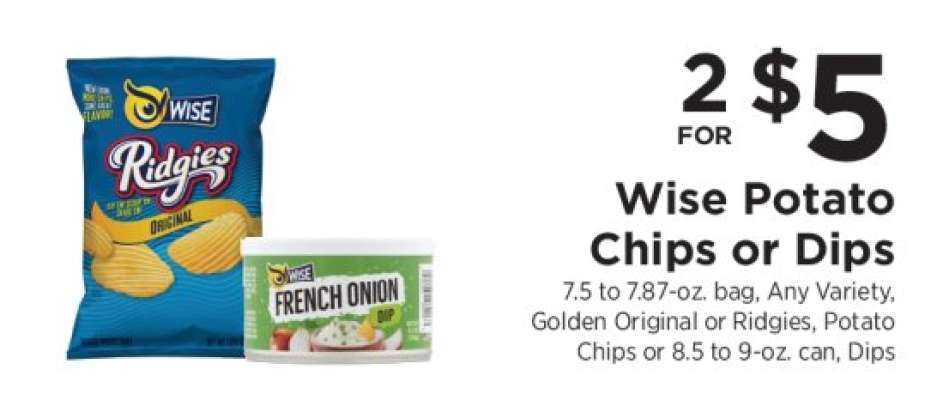 Wise Potato Chips or Dips