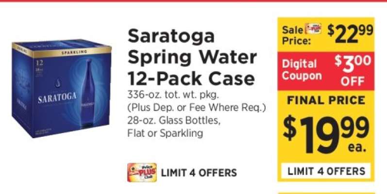 Saratoga Spring Water 12-Pack Case
