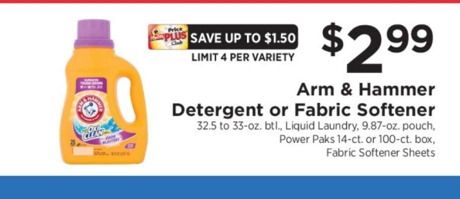 Arm & Hammer Detergent or Fabric Softener