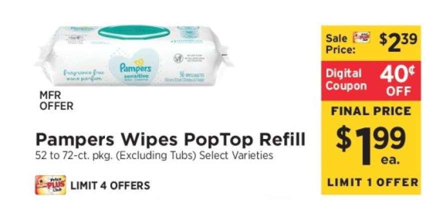 Pampers Wipes PopTop Refill