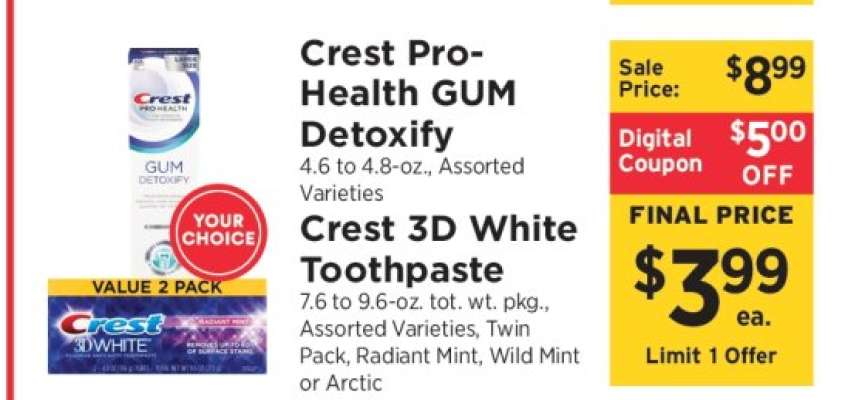 Crest Pro-Health GUM Detoxify / Crest 3D White Toothpaste