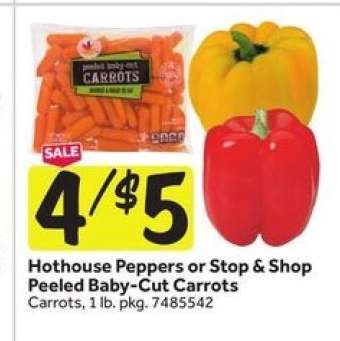 Hothouse Peppers or Stop & Shop Peeled Baby-Cut Carrots