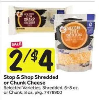 Stop & Shop Shredded or Chunk Cheese