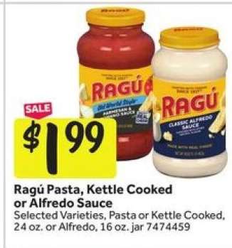 Ragú Pasta, Kettle Cooked or Alfredo Sauce
