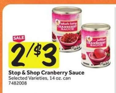 Stop & Shop Cranberry Sauce