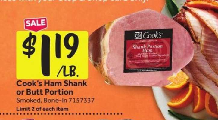 Cook's Ham Shank or Butt Portion