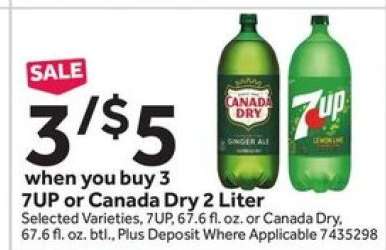 7UP or Canada Dry 2 Liter