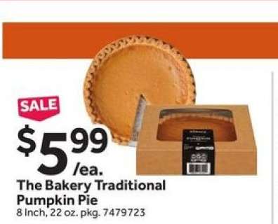The Bakery Traditional Pumpkin Pie