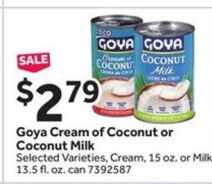 Goya Cream of Coconut or Coconut Milk