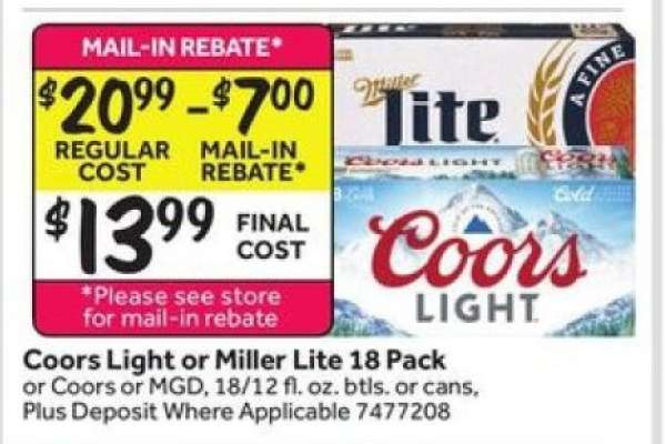 Coors Light or Miller Lite 18 Pack