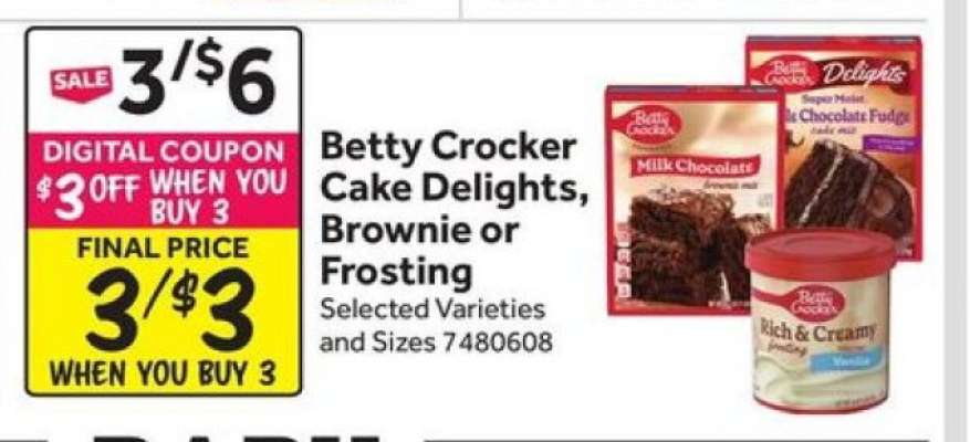 Betty Crocker Cake Delights, Brownie or Frosting