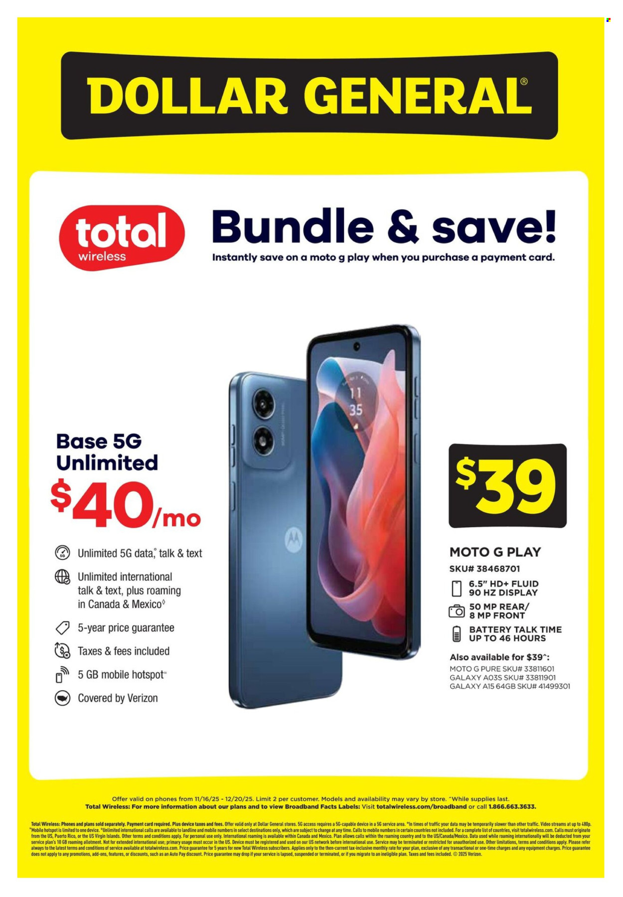 Dollar General ad - 11/16/2025 - 12/20/2025. Page 1