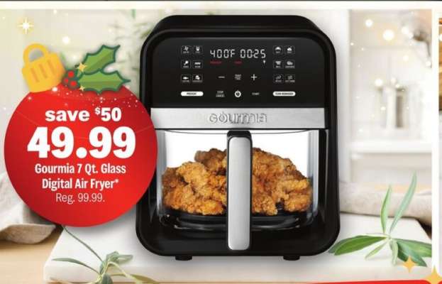 Gourmia 7 Qt. Glass Digital Air Fryer