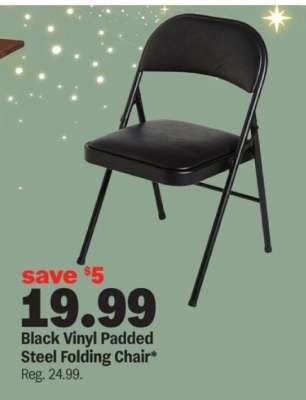 Black Vinyl Padded Steel Folding Chair