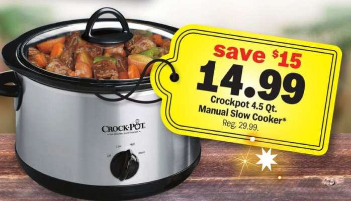 Crockpot 4.5 Qt. Manual Slow Cooker*