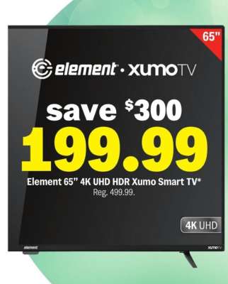 Element 65” 4K UHD HDR Xumo Smart TV