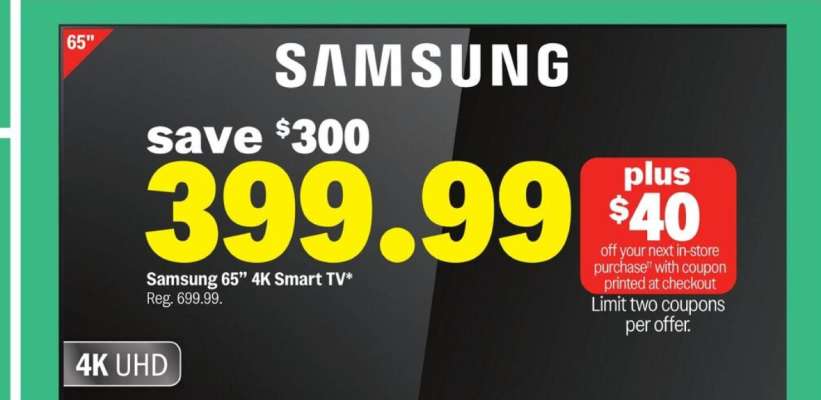 Samsung 65" 4K Smart TV