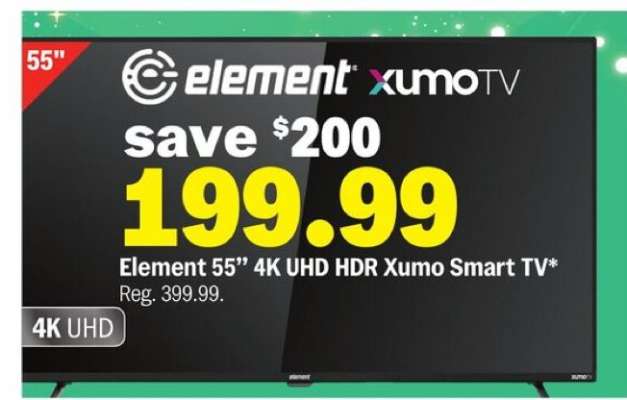 Element 55” 4K UHD HDR Xumo Smart TV