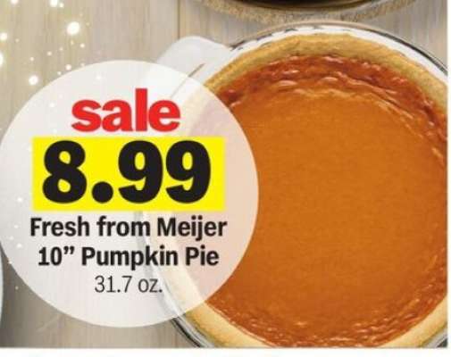 Fresh from Meijer 10" Pumpkin Pie