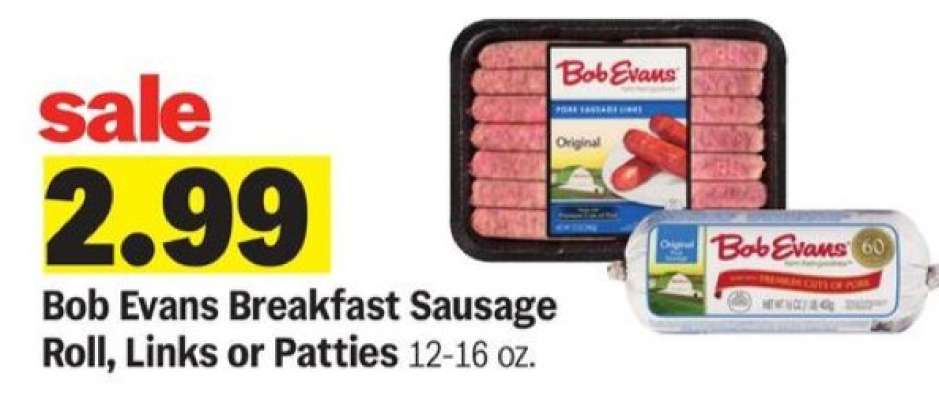Bob Evans Breakfast Sausage Roll, Links or Patties