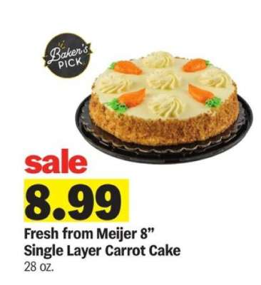 Fresh from Meijer 8” Single Layer Carrot Cake