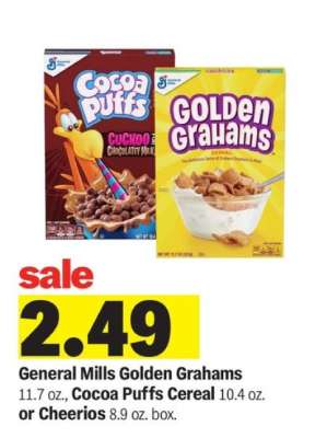 General Mills Golden Grahams, Cocoa Puffs Cereal, or Cheerios