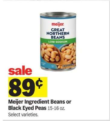 Meijer Ingredient Beans or Black Eyed Peas