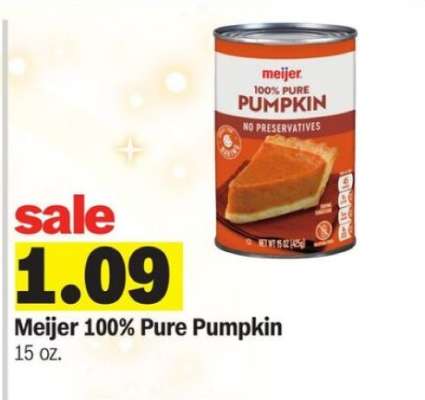 Meijer 100% Pure Pumpkin