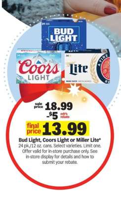Bud Light, Coors Light or Miller Lite