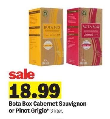 Bota Box Cabernet Sauvignon or Pinot Grigio*