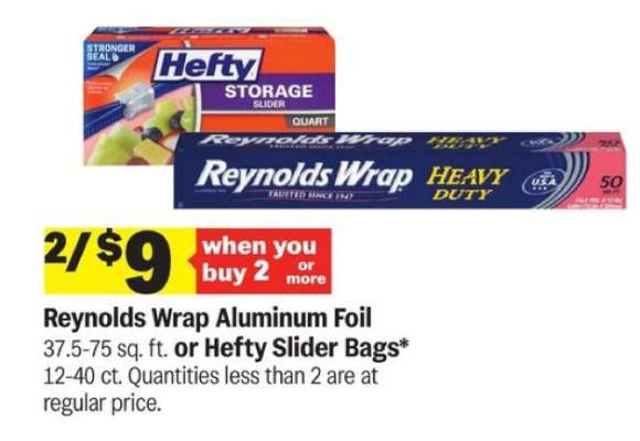 Reynolds Wrap Aluminum Foil or Hefty Slider Bags