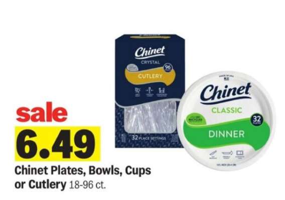 Chinet Plates, Bowls, Cups or Cutlery*