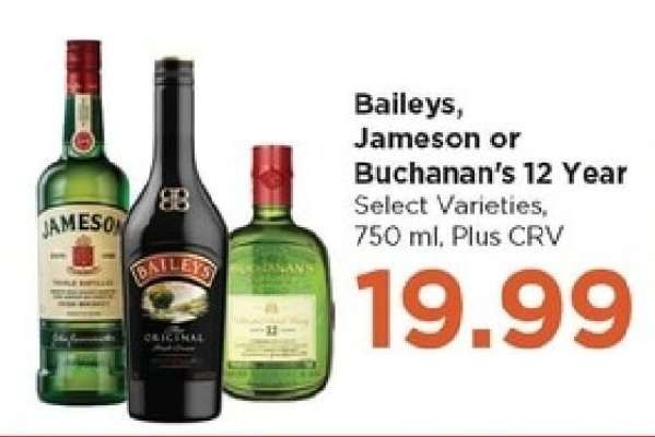 Baileys, Jameson or Buchanan’s 12 Year
