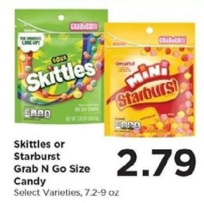 Skittles or Starburst Grab N Go Size Candy