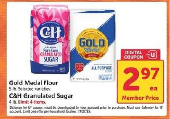 Gold Medal Flour & C&H Granulated Sugar