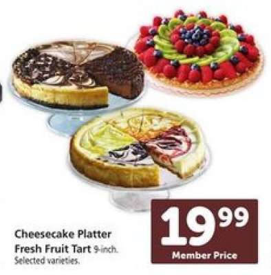 Cheesecake Platter Fresh Fruit Tart