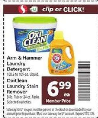 Arm & Hammer Laundry Detergent / OxiClean Laundry Stain Remover