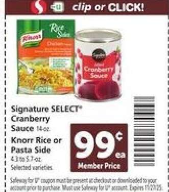 Signature SELECT Cranberry Sauce / Knorr Rice or Pasta Side