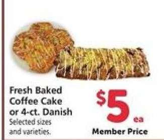 Fresh Baked Coffee Cake or 4-ct. Danish