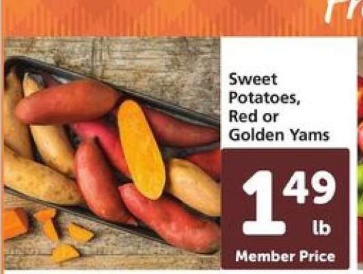 Sweet Potatoes, Red or Golden Yams