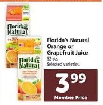 Florida's Natural Orange or Grapefruit Juice