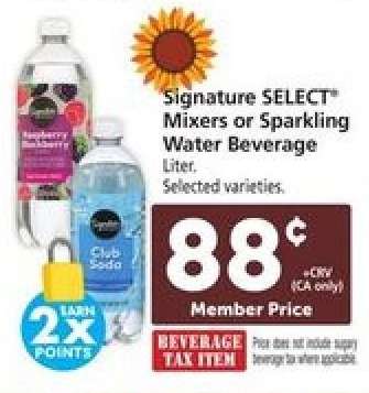 Signature SELECT Mixers or Sparkling Water Beverage