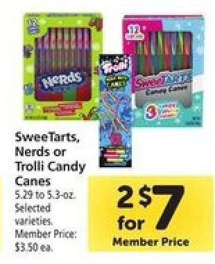 SweeTarts, Nerds or Trolli Candy Canes