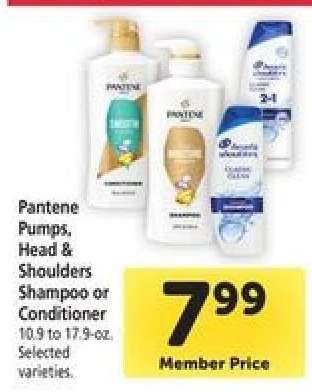 Pantene Pumps, Head & Shoulders Shampoo or Conditioner