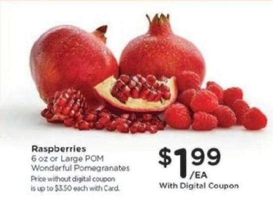 Raspberries or Large POM Wonderful Pomegranates